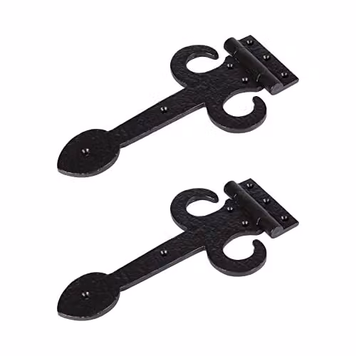 Hammer and Tongs Arrowhead T-Hinge in Matt Black Iron, Pack of 2, Width: 23 cm – 2