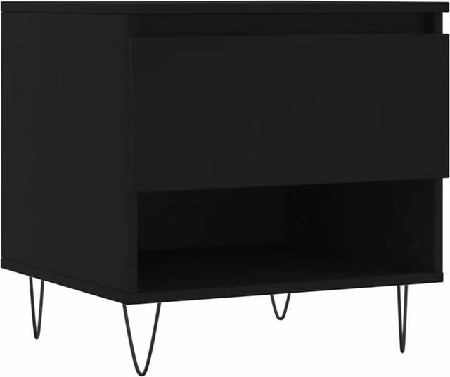 Berkfield Home Modern Black Coffee Table, W/D/H: 50 x 46 x 50 cm