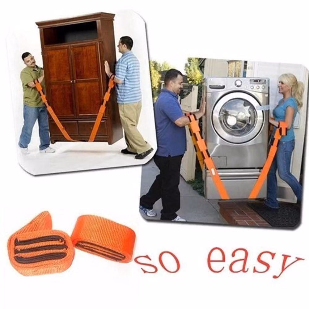Nordara Furniture Moving Lifting Straps Forearm Carry Belt in Orange – 3