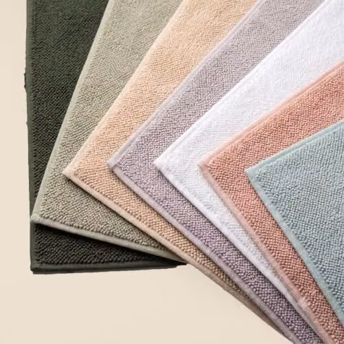 Misona Organic Cotton Luxury Reversible Loop Pile Bath Mat in Beige, W: 50 cm, D: 80 cm – 3