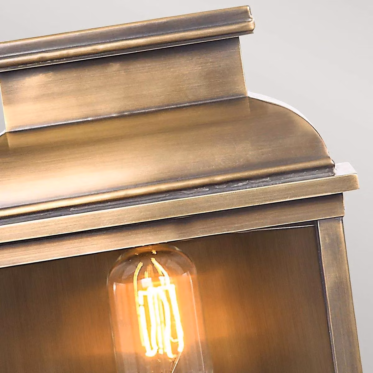Netlighting Old Bailey Brass Outdoor Wall Lantern Light, Yellow/Gold, IP44, E27 – 2