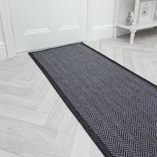 runrug Reversible Indoor/Outdoor Hallway Runner Rug in Black and Grey, W/D/H: 70 x 360 cm – 1