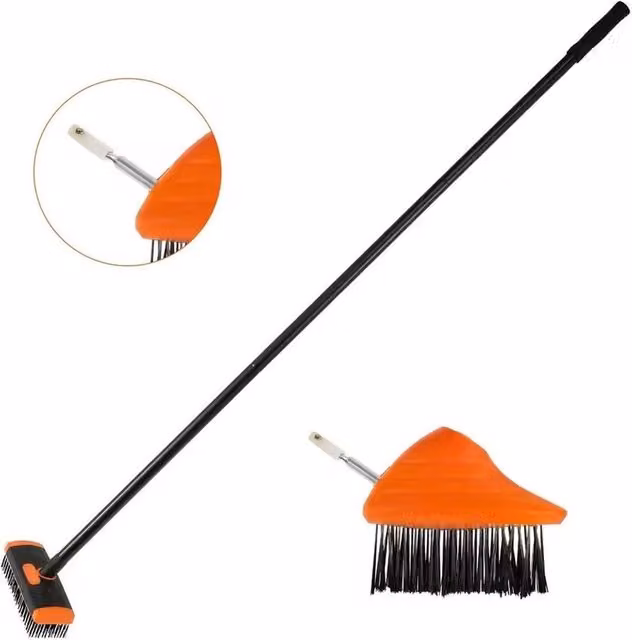 NESTLUNE 3 in 1 Patio Weed Remover and Block Paving Brush, Black, 1.25kg