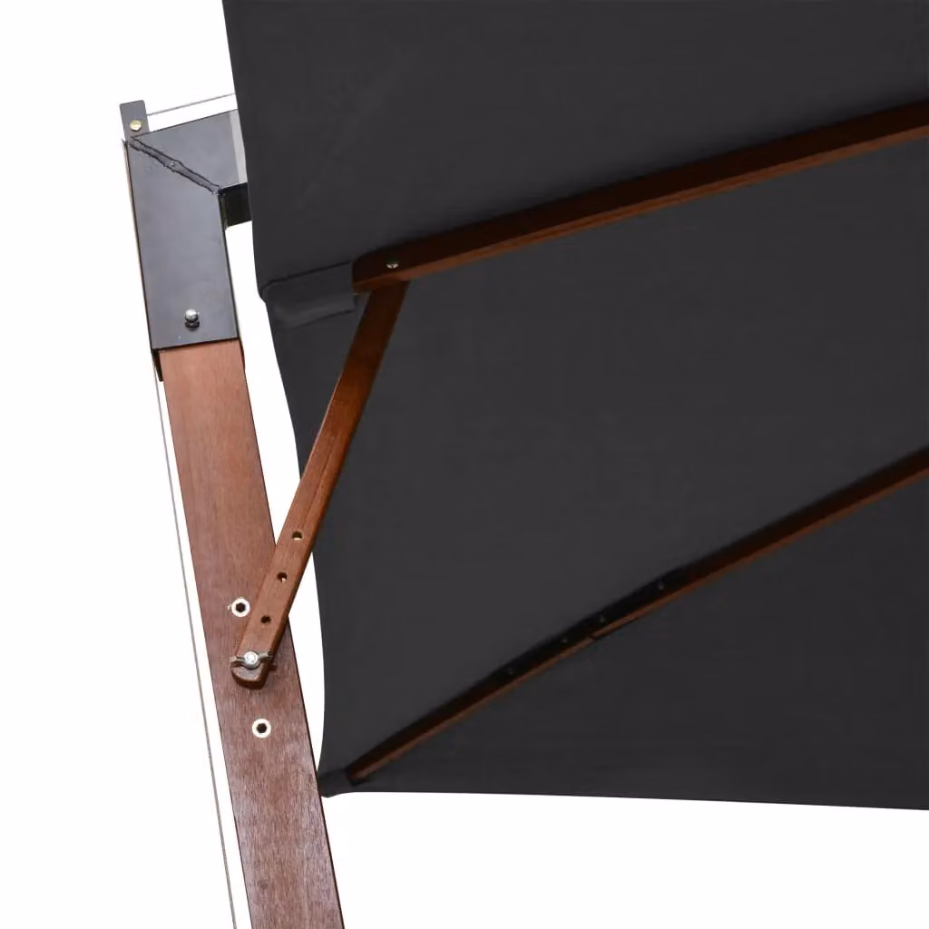 Berkfield Home Anthracite Cantilever Hanging Parasol with Black Solid Fir Wood Pole, W/D/H: 300 x 300 x 300 cm – 3