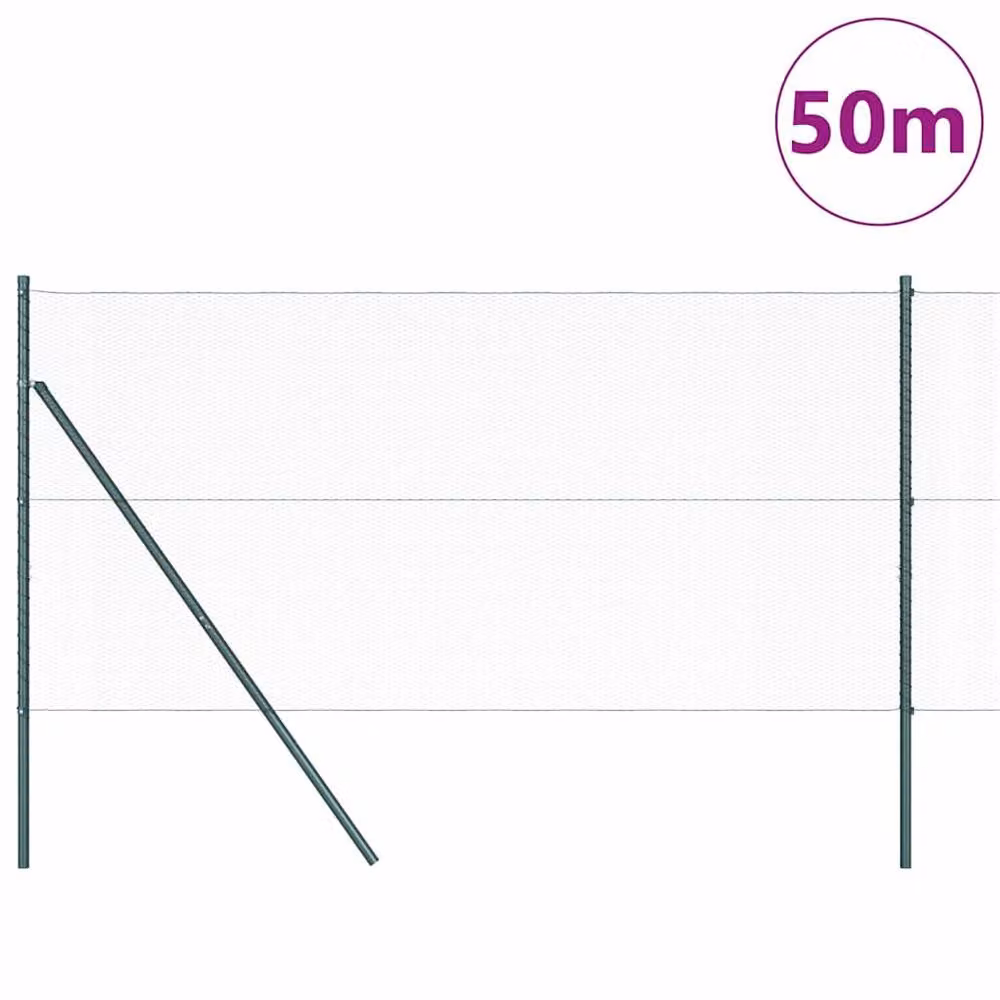 Berkfield Home Green PVC-Coated Steel Hexagon Fence, 1 x 50 m – 2