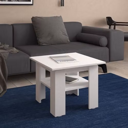 Shefa Line Element 550 White Wooden Coffee Table with Open Shelf – 2