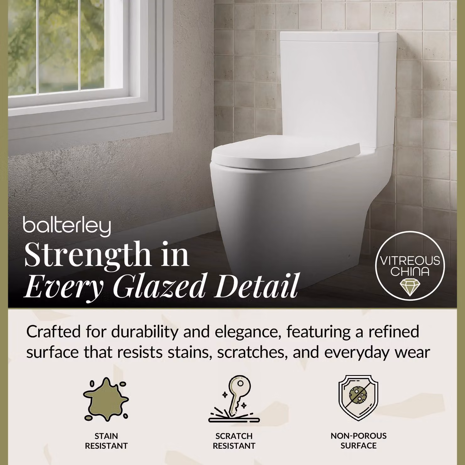 Balterley Semi Flush to Wall Ceramic WC Toilet and Cistern with Dual Flush, White, W: 41.0 cm, D: 77.0 cm, H: 77.0 cm – 2
