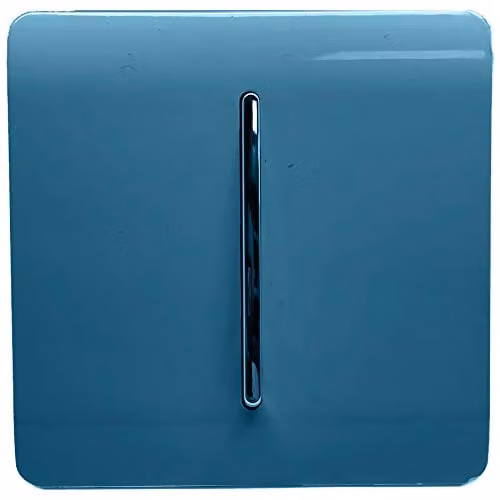 Trendi 1 Gang 2 Way 10 Amp Rocker Light Switch, Chrome and Ocean Blue – 1