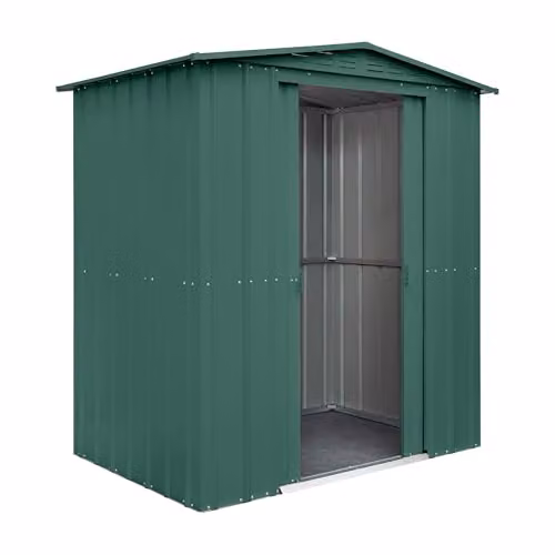 Globel Green Metal Garden Storage Shed with Apex Roof, Sliding Double Doors and Air Vents