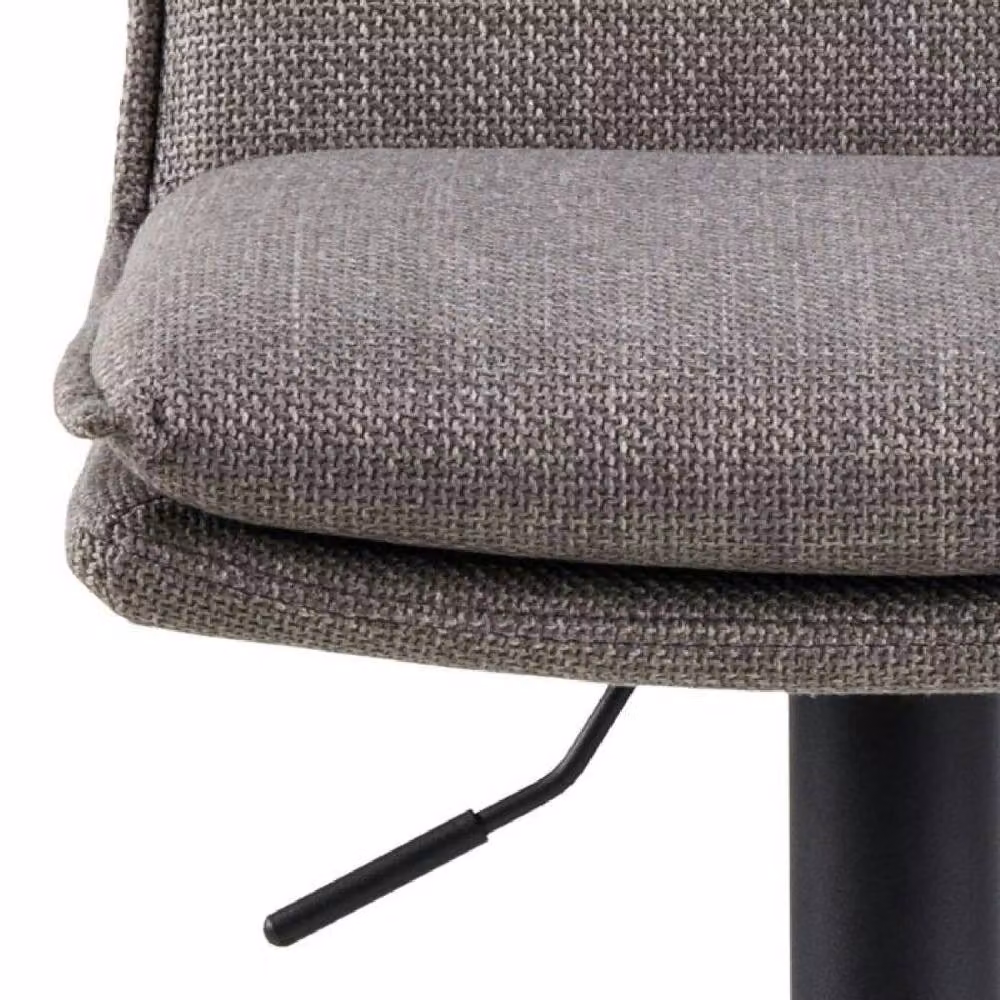 netfurniture Kensington Swivel Bar Stool in Light Grey-Brown Fabric with Metal Frame – 5