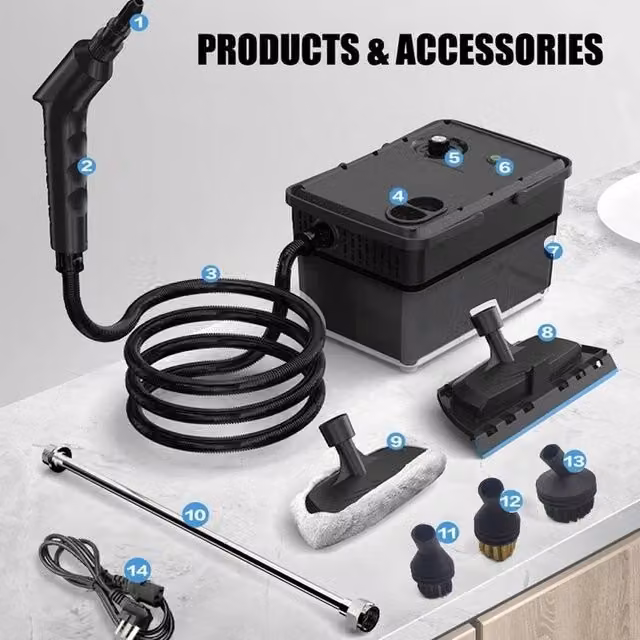 PAWNORA Handheld Steam Cleaner Machine in Black