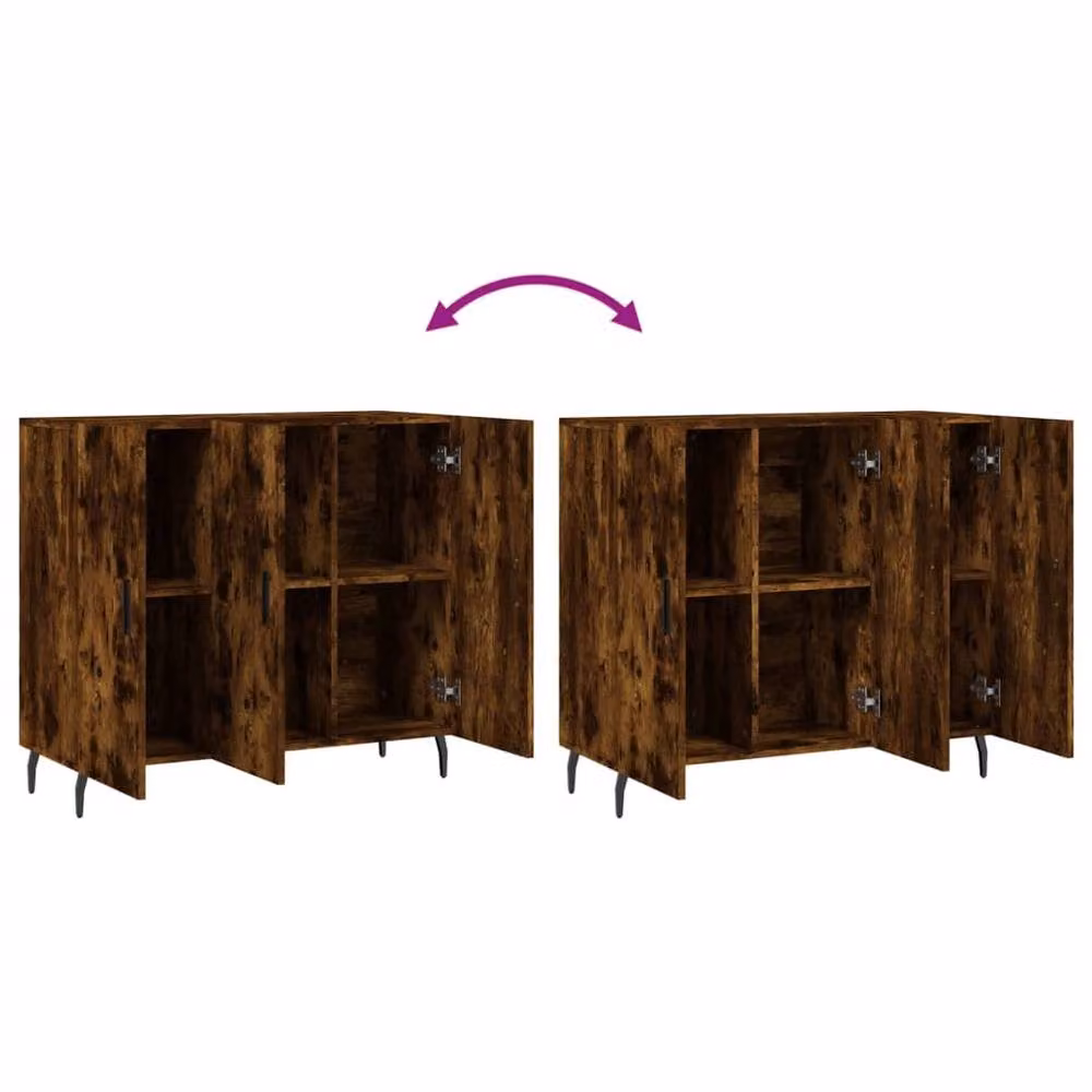 Berkfield Home Smoked Oak Sideboard in Brown, W/D/H: 90 x 34 x 80 cm – 5