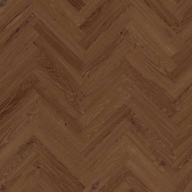 Palio Wood Effect Herringbone Glue Down Luxury Vinyl Tile in Brown, 2mm Thickness
