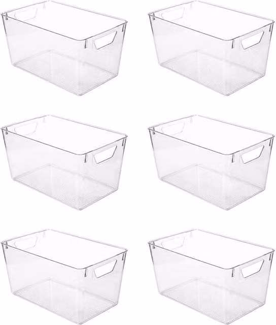 KORVIXA 6-Piece Clear Plastic Fridge Storage Bins – 1