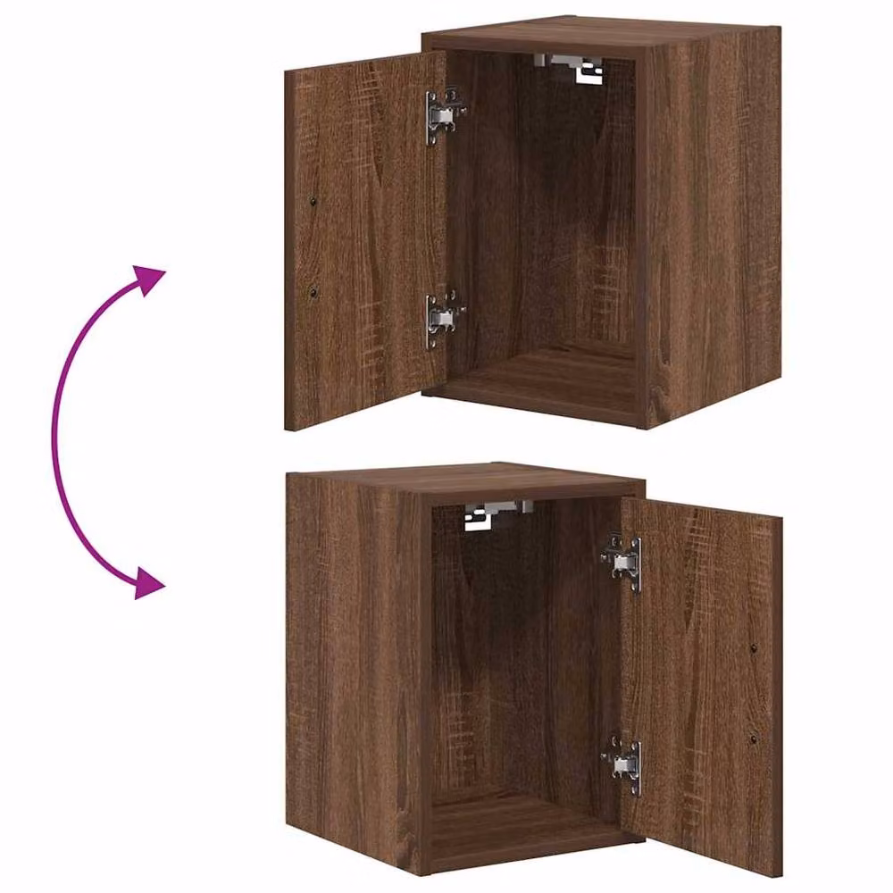 Berkfield Home Durable Wall Mounted Garage Cabinets, 2 Piece Set, Brown Oak – 7