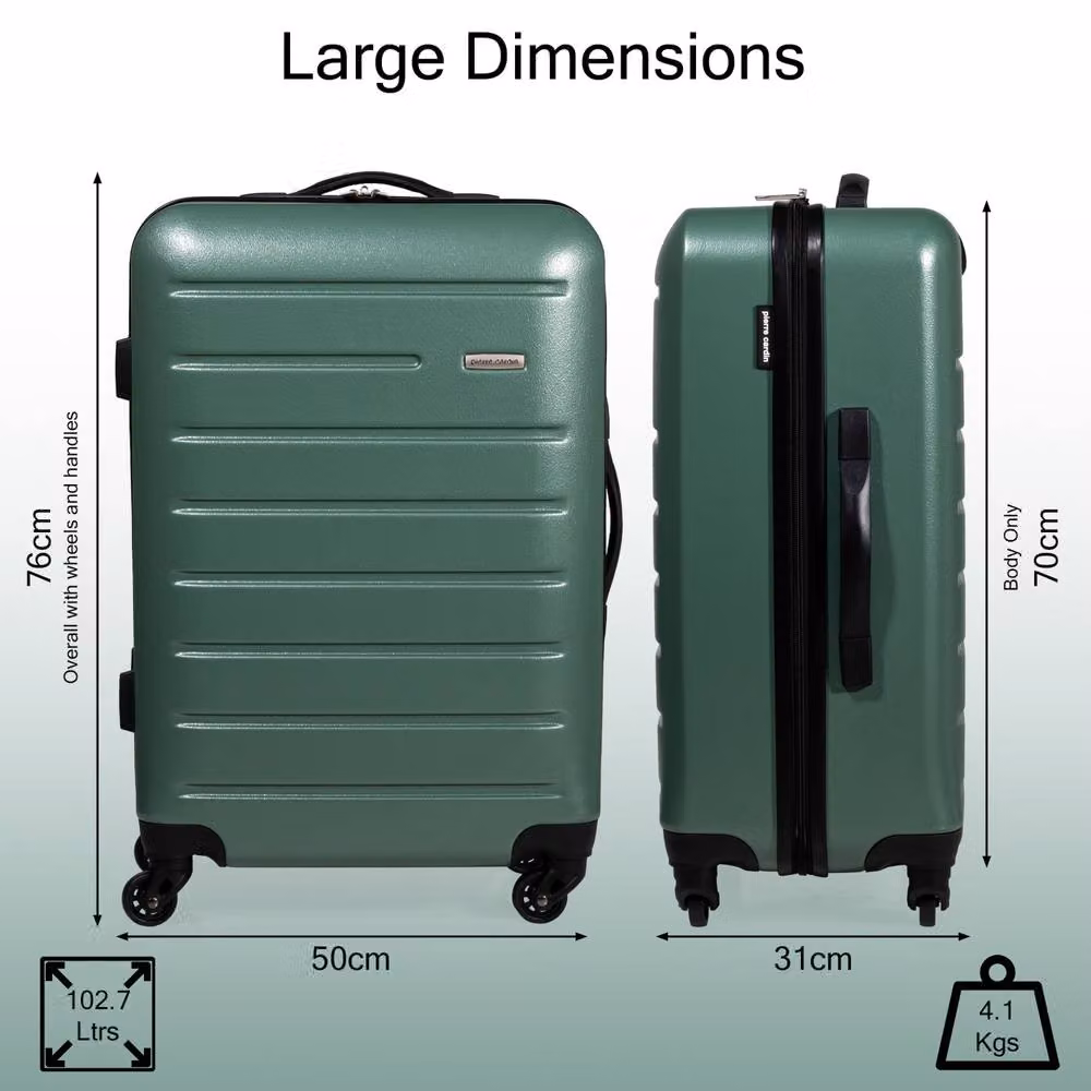 Pierre Cardin Voyager XL Lightweight Hard Shell 4 Wheel Travel Suitcase in Green – 6