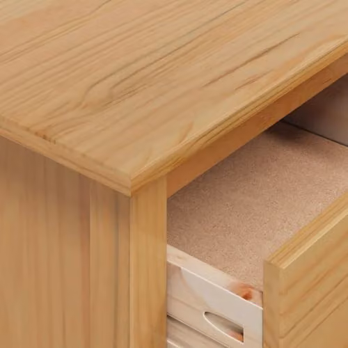 vidaXL HILL Bedside Cabinet with Drawer in Honey Brown, W: 46 cm, D: 35 cm, H: 65 cm – 2