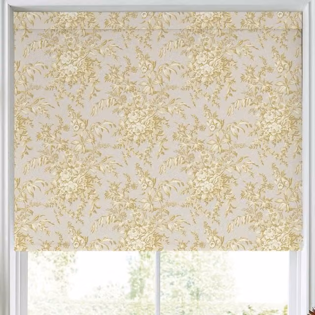 Laura Ashley Picardie Made to Measure Floral Blackout Roller Blind in Gold