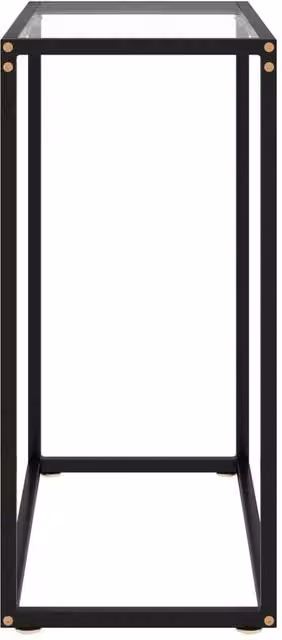 Berkfield Home Modern Console Table in Clear Tempered Glass and Black Metal, W/D/H: 60 x 35 x 75 cm – 1