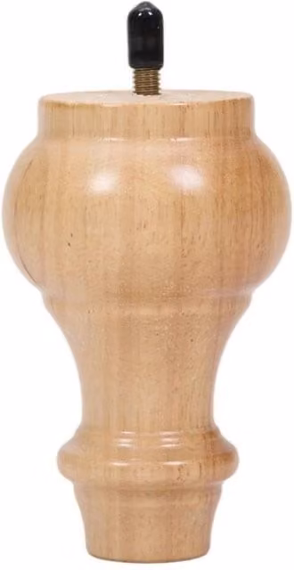 FLAVORA Natural Rubberwood Replacement Furniture Legs, 4 Pack, Brown/Natural, Height: 10 cm