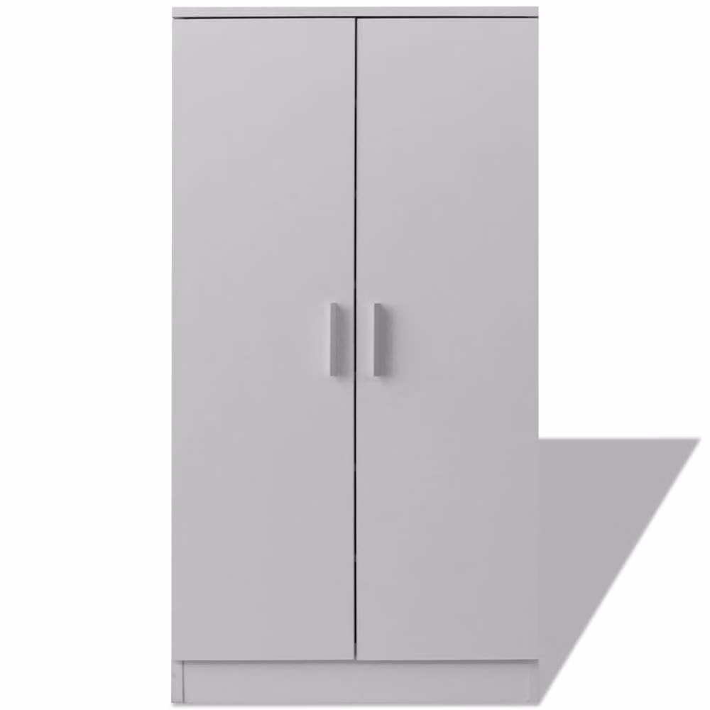 Berkfield Home Modern White Shoe Cabinet with 7 Internal Shelves and Hinged Doors – 2