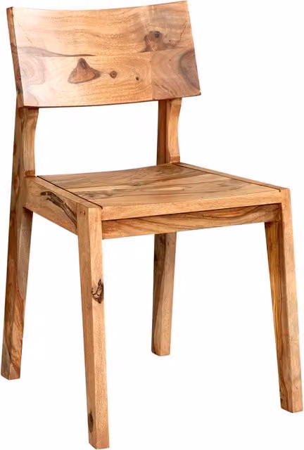 Pack of 2 Jockey Sheesham Wood Dining Chairs in Brown
