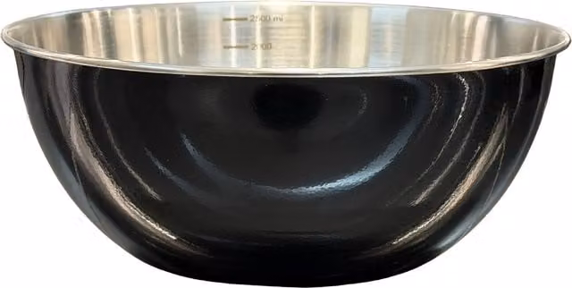 Buckingham Round Stainless Steel Deep Mixing Bowl, Black, Diameter: 23.5 cm