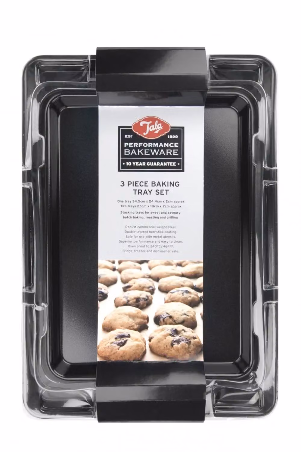 Tala Black Non-Stick Carbon Steel Performance Baking Sheet Set of 3 – 7