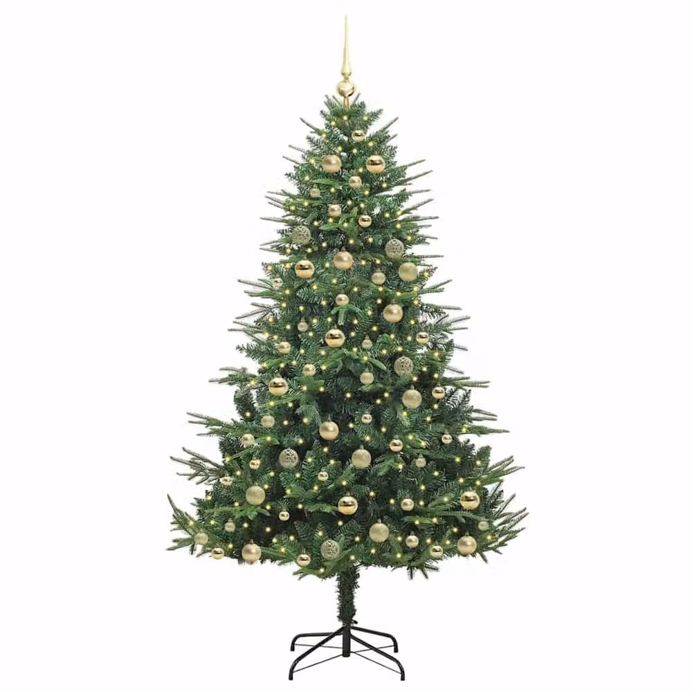 Berkfield Home Pre-lit Artificial Christmas Tree with Ball Set, Green, Height: 180 cm – 3