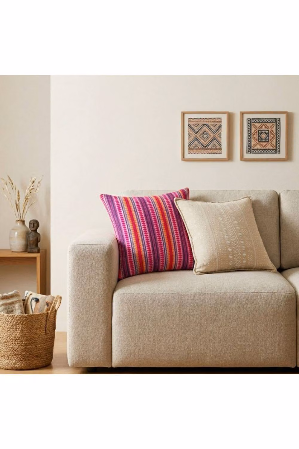 KDMD Classic Cushion Cover Neon Stripes Multicolour W/D/H: 45 x 45 x 1 cm – 2