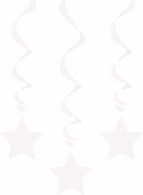 Unique Party White Paper Star Hanging Decorations, Pack of 3