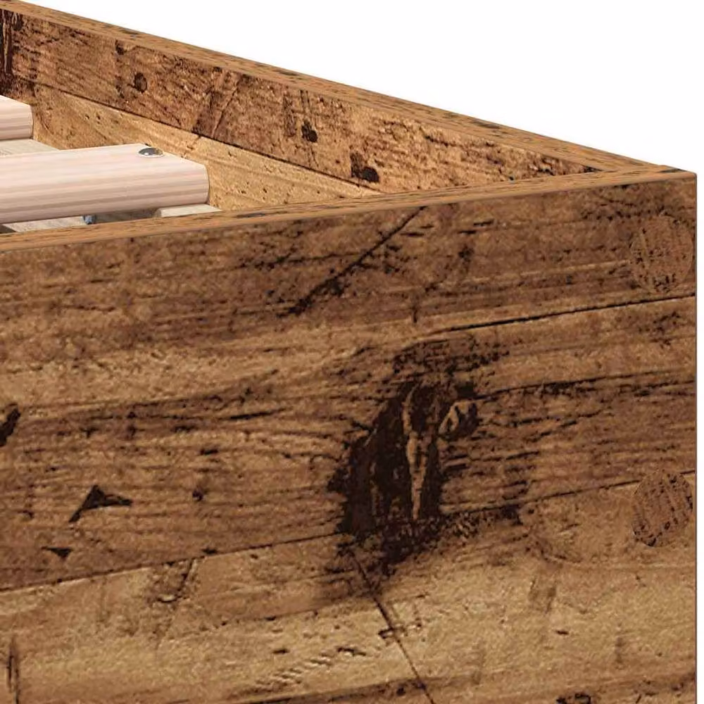 Berkfield Home Old Wood Bed Frame in Brown, Engineered Wood, W/D/H: 193 x 95 x 88 cm – 4