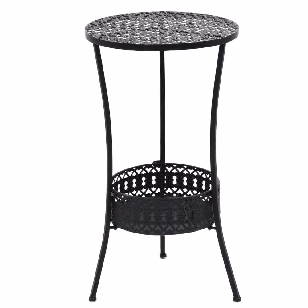 Berkfield Home Bistro Table in Antique Black Metal, W: 70 cm, D: 40 cm, H: 40 cm – 2