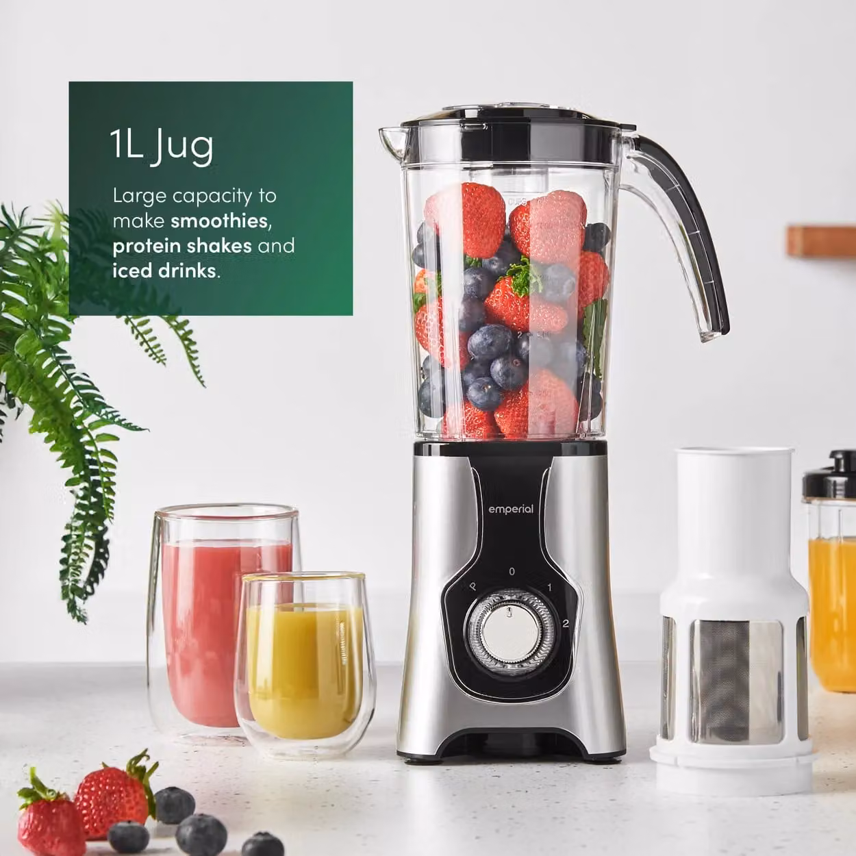 Emperial 4 in 1 Multi-Functional Food Blender, Smoothie Maker, Juicer and Grinder in Silver – 2
