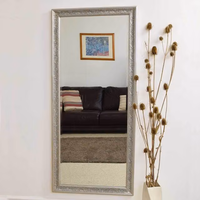 Winterburn Silver Full Length Freestanding Rectangular Dress Mirror, H 160 cm x W 73 cm