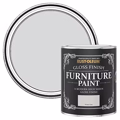 Rust-Oleum Grey Water-Based Furniture and Skirting Board Paint in Gloss Finish, 0.75 l – 1