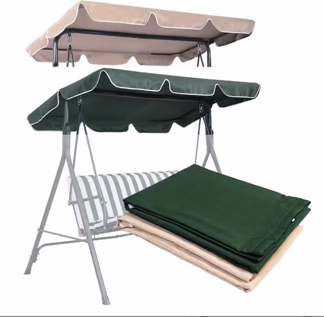 Costway Water Repellent Swing Canopy Cover Replacement in Green or Beige