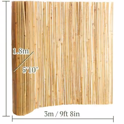 Best Artificial Brown Woven Bamboo Slat Fencing Screening Roll for Garden Privacy, W: 3 m, H: 1.8 m – 3