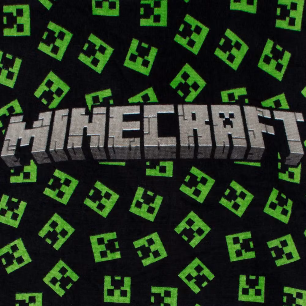 Minecraft Hooded Poncho Towel for Kids in Black and Green – 8