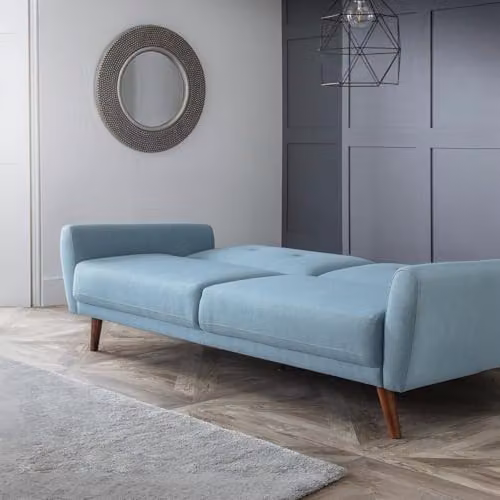 Julian Bowen Monza Blue Velvet Click Clack Sofa Bed
