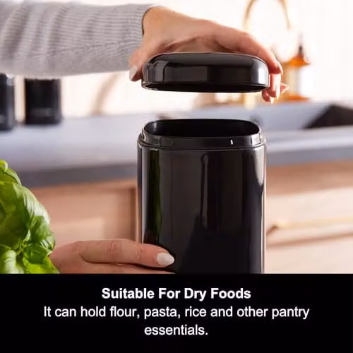 Morphy Richards Equip 2 Piece Airtight Storage Canister Set in Black, 2.6L, H 28.5 cm x W 11 cm – 10