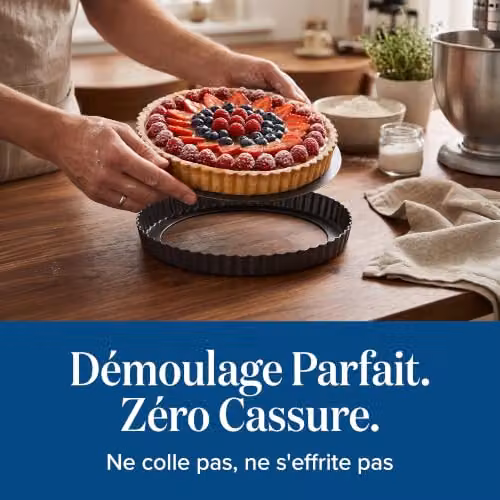 joeji's Kitchen Non-Stick Loose Base Round Tart Tin, 22cm, Grey – 2
