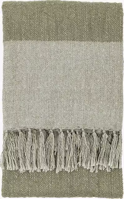 Perch & Parrow Striped Throw in Green