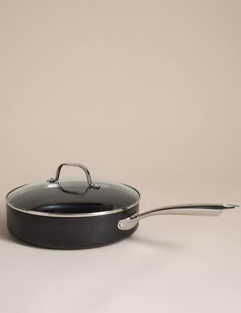 M&S Non-Stick Pro Aluminium Sauté Pan, Black