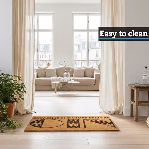 Orsina Graphic Coir Doormat with Non-Slip PVC Backing, Brown/Beige/Black, W: 100 cm, D: 60 cm, H: 2 cm – 2