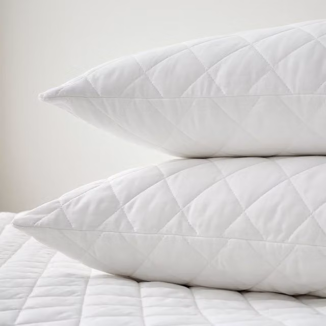 Martex Naturals White Cotton Quilted Mattress and Pillow Protector Set, W/D/H: 180 x 200 cm