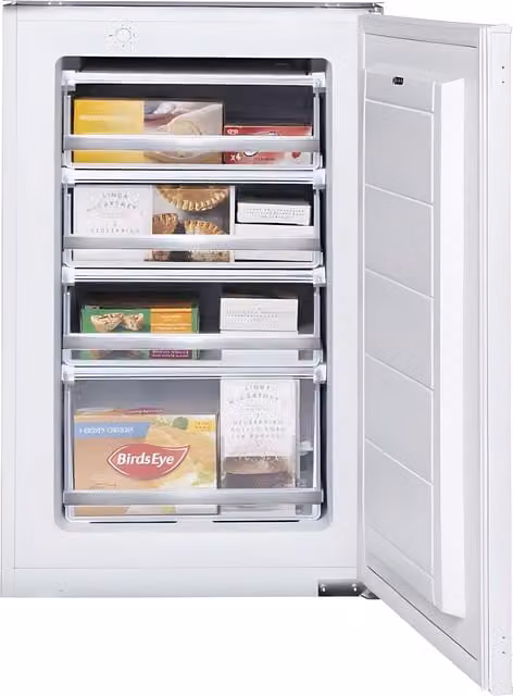 Caple RiF893 Fully Integrated Upright Freezer in White, 77L Capacity, E Energy Rating – 1