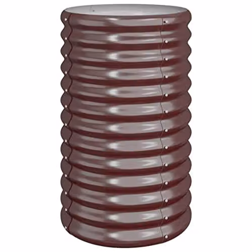 vidaXL Brown Steel Garden Planter Tub, H 68 x W 40 x D 40 cm – 1
