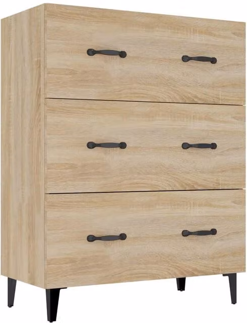 Berkfield Home Sonoma Oak Sideboard in Brown, W/D/H: 69.5 x 34 x 90 cm