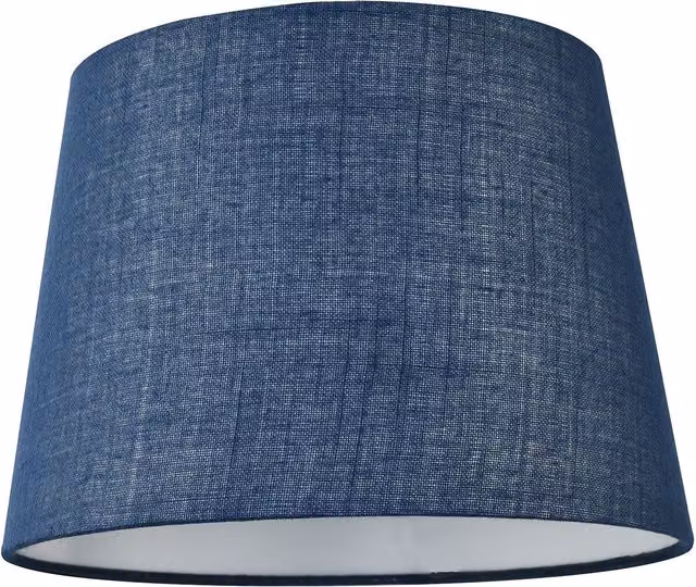 Happy Homewares Modern Blue and White Fabric Cylinder Drum Lamp Shade W/D/H: 25 x 18 x 25 cm – 7